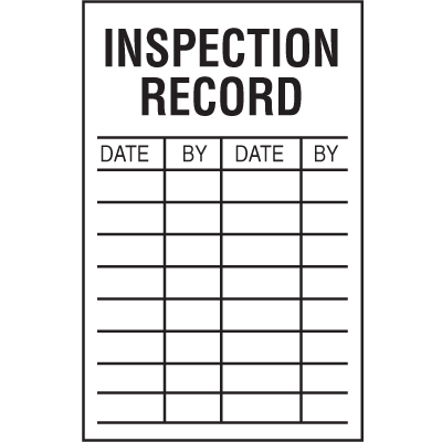 Inspection Record Safety Inspection Labels