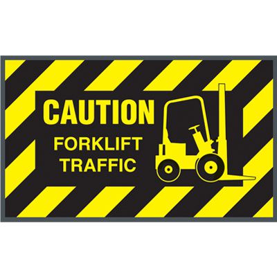 Caution Forklift Traffic Message Mat