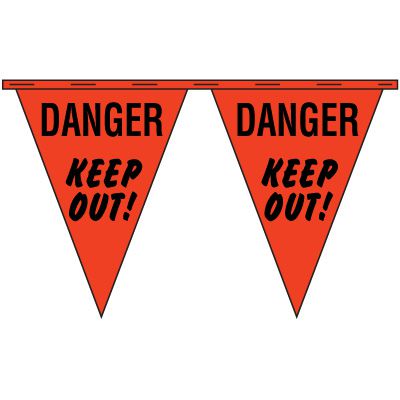 Danger Keep Out Safety Pennants NATIONAL BANNER CO INC/ NABCO CP41060