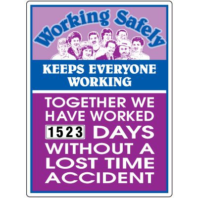 Working Safely Keeps Everyone Working Scoreboard