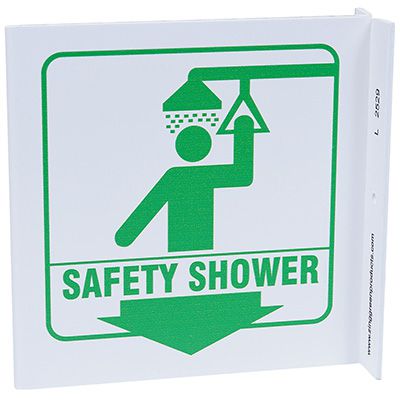 Safety Shower L-Style Sign