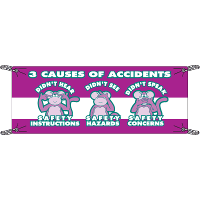 3 Causes of Accidents Safety Slogan Banners