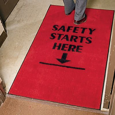 Safety Slogan Carpet Mats - Safety starts here