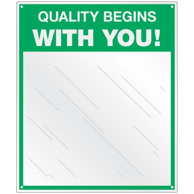 Safety Slogan Mirror Signs - Quality Begins With You