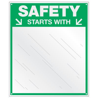 Safety Slogan Mirror Signs - Safety Starts With (You)