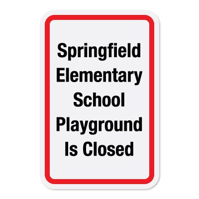Custom Playground Signs - Playground Closed