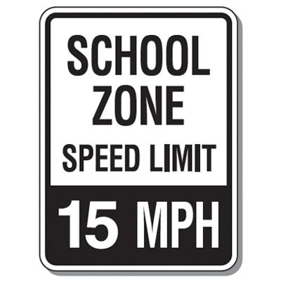 School Zone Speed Limit Signs