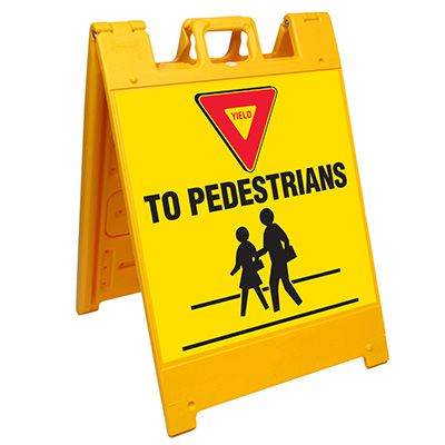 Yield To Pedestrians Barricade