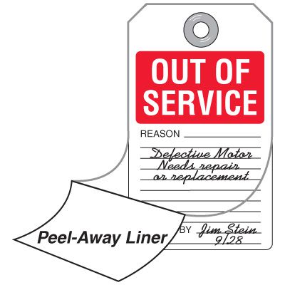 Out Of Service Self-Laminating Accident Prevention Tag