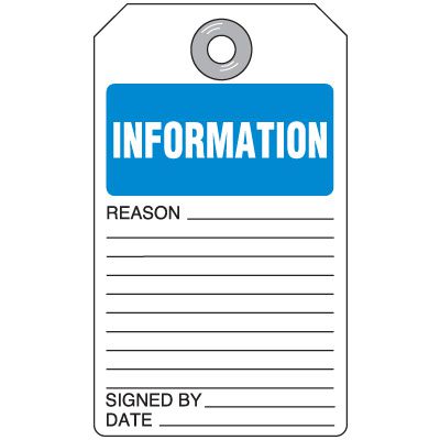 Information Self-Laminating Accident Prevention Tag