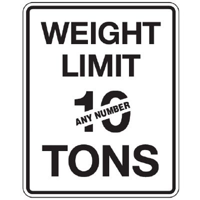 Semi-Custom Traffic Reminder Signs - Weight Limit