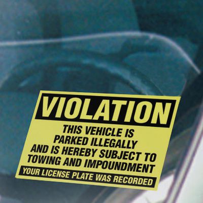 Semi-Custom Illegal Parking Warning Labels
