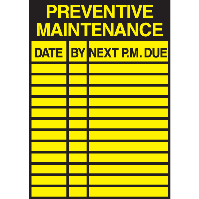 Preventative Maintenance Service Labels