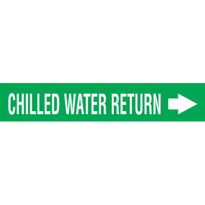 Chilled Water Return - Economy Self-Adhesive Pipe Markers