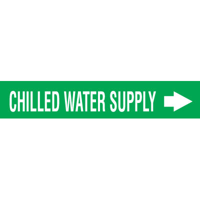 Chilled Water Supply -  Economy Self-Adhesive Pipe Markers
