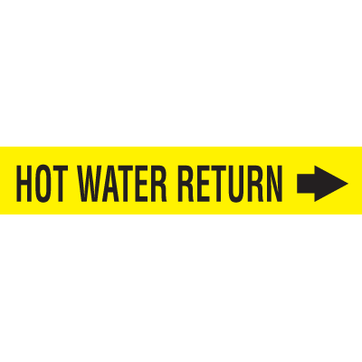 Hot Water Return - Economy Self-Adhesive Pipe Markers