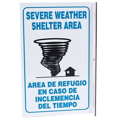 Severe Weather Bilingual L-Style Sign