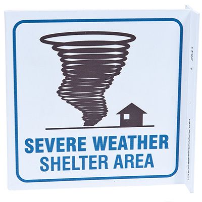 Severe Weather Shelter L-Style Sign