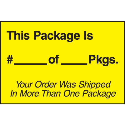 Shipping Labels - This Package Is # Of Pkgs