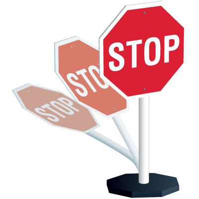 STOP - 24" H x 24" W Plastic Engineer-Grade Traffic Control Sign System