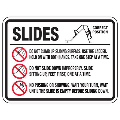 Playground Sign - Do Not Climb On Slides