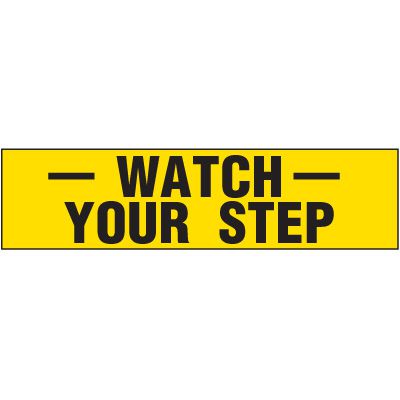 Watch Your Step Vinyl Label - Black/Yellow