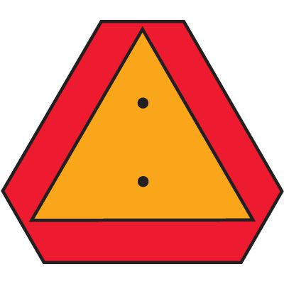 Fluorescent Slow Moving Vehicle Sign - Orange on Red