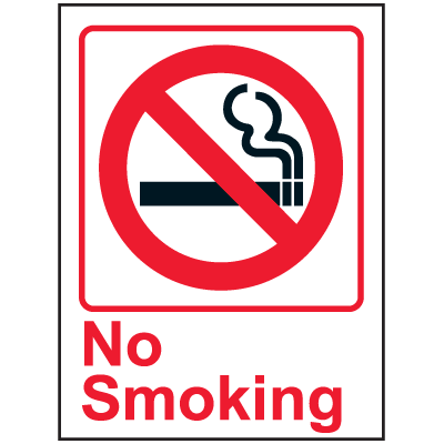 Mini No Smoking Decal - No Smoking (With Symbol)