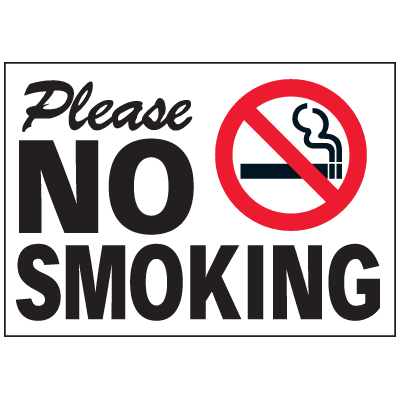No Smoking Decal Packs - Please No Smoking
