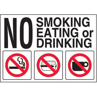 No Smoking Decal - No Smoking Eating Or Drinking