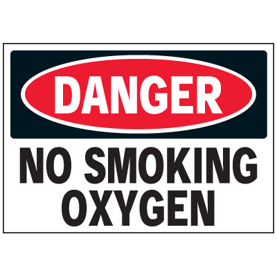 Danger Label - No Smoking Oxygen