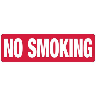 No Smoking Red Background with White Lettering Sign