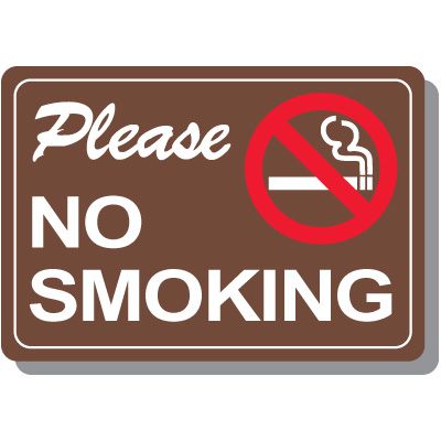 Please No Smoking Brown Sign
