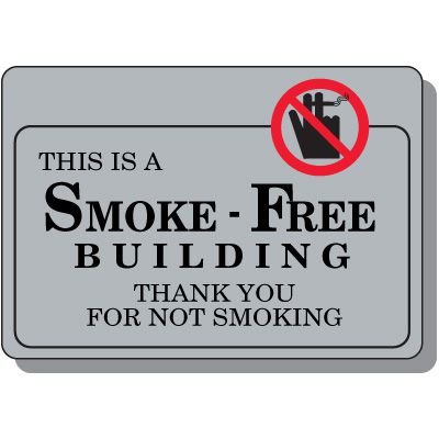 Smoke-Free Building Thank You For Not Smoking Sign - Gray