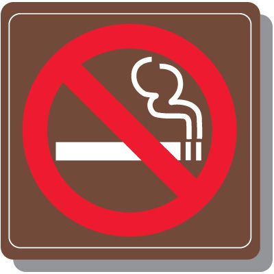 No Smoking Symbol Sign - Brown