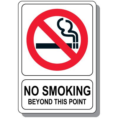 No Smoking Beyond Point Sign
