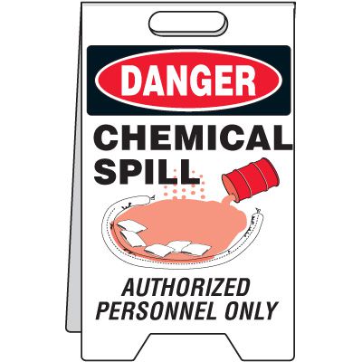 Danger Chemical Spill Authorized Personnel Floor Stand