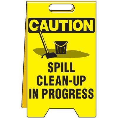 Caution Spill Clean-Up Floor Stand