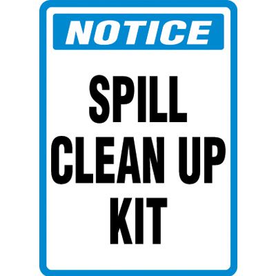 Spill Clean Up Kit Sign