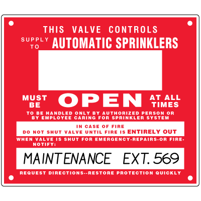 Automatic Sprinkler Sign