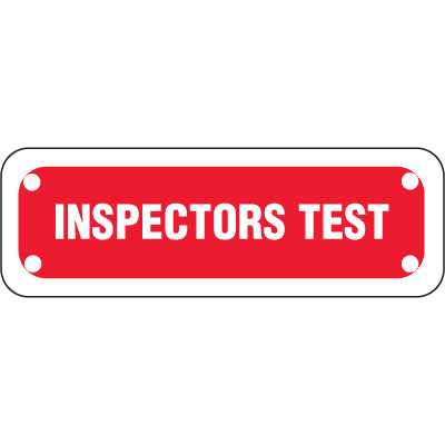 Inspectors Test Sprinkler ID Plate