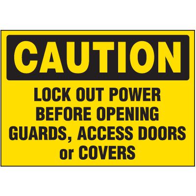 Lockout Labels - Caution Lock Out Power
