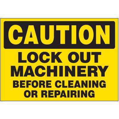 Lockout Labels - Caution Lock Out Machinery