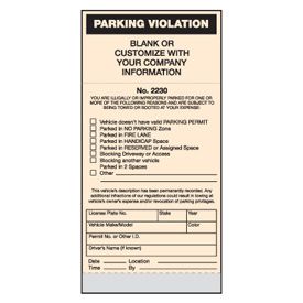 Standard Parking Violation Tickets - Parking Violation