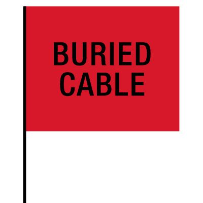 Standard Worded Marking Flags - Buried Cable