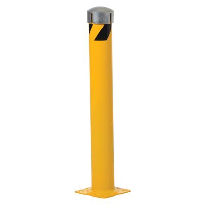 Steel Pipe Bollard With Chain Slots & Removable Bolt-On Steel Cap