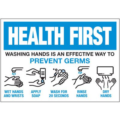 Steps to Washing Hands Label