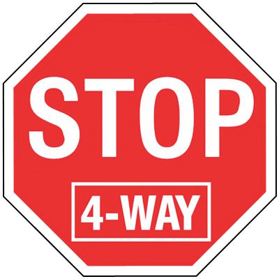 4-Way Stop Reflective Sign
