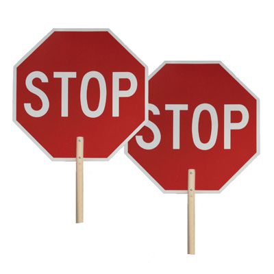 Two-Sided Traffic Paddle Sign - Stop/Stop