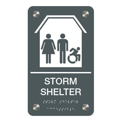 Storm Shelter (Dynamic Accessibility) - Premium ADA Facility Signs